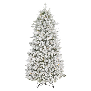 6ft Pre Lit Pop Up Frosted Christmas Tree, Warm White LED