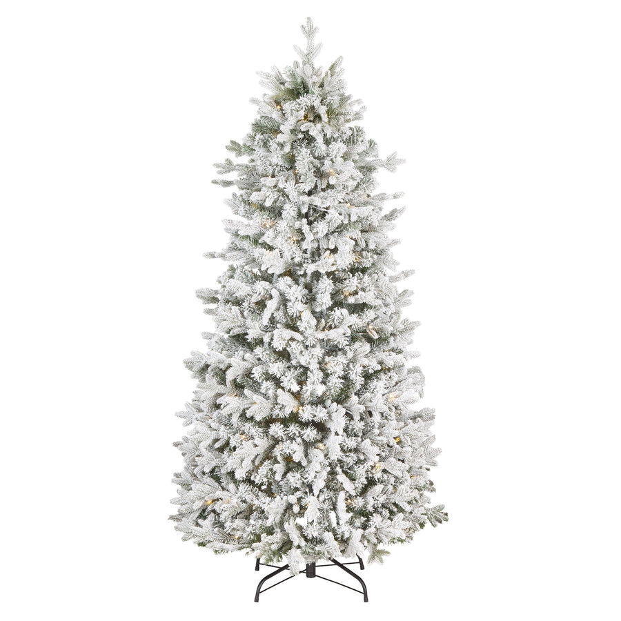 6ft Pre Lit Pop Up Frosted Christmas Tree, Warm White LED