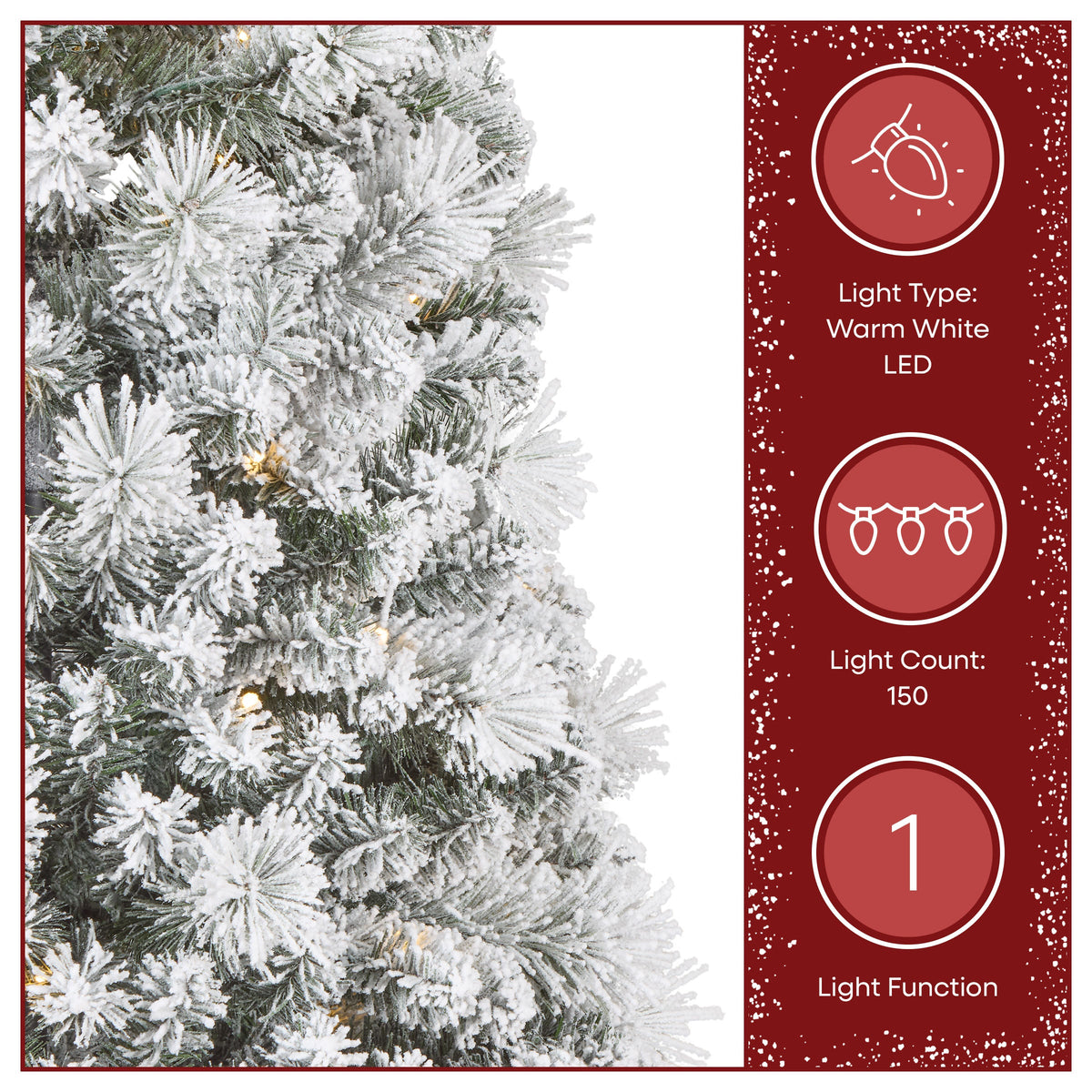 6ft Pre Lit Pop Up Frosted Christmas Tree, Warm White LED