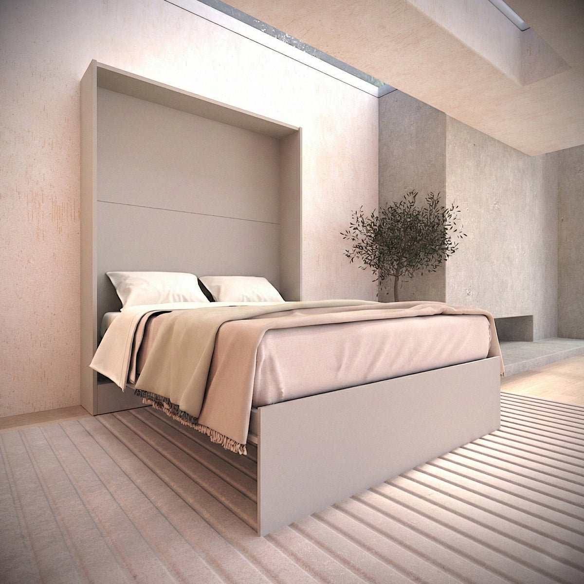 Wall Bed with Fold Down Panel, UK Super King Size