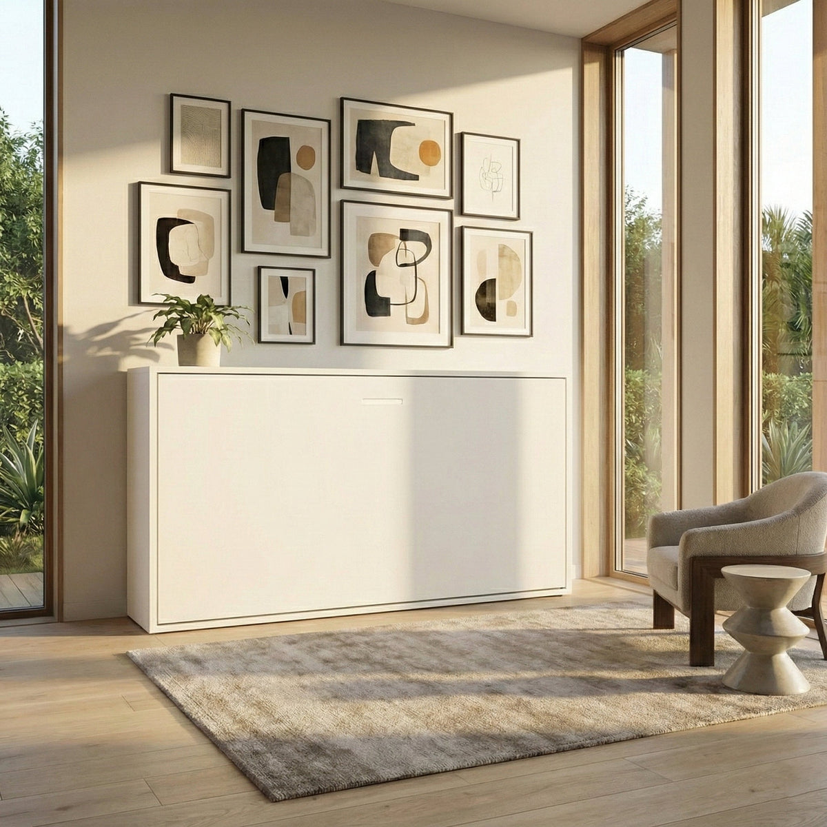 Horizontal Wall Bed, UK Single Size