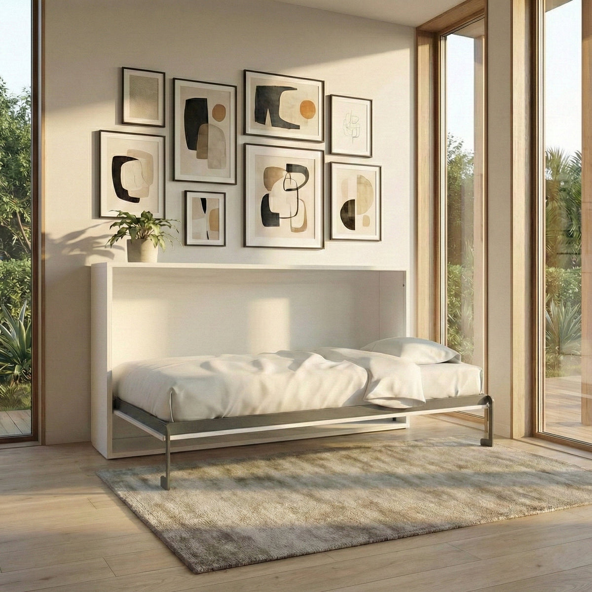 Horizontal Wall Bed, UK Single Size