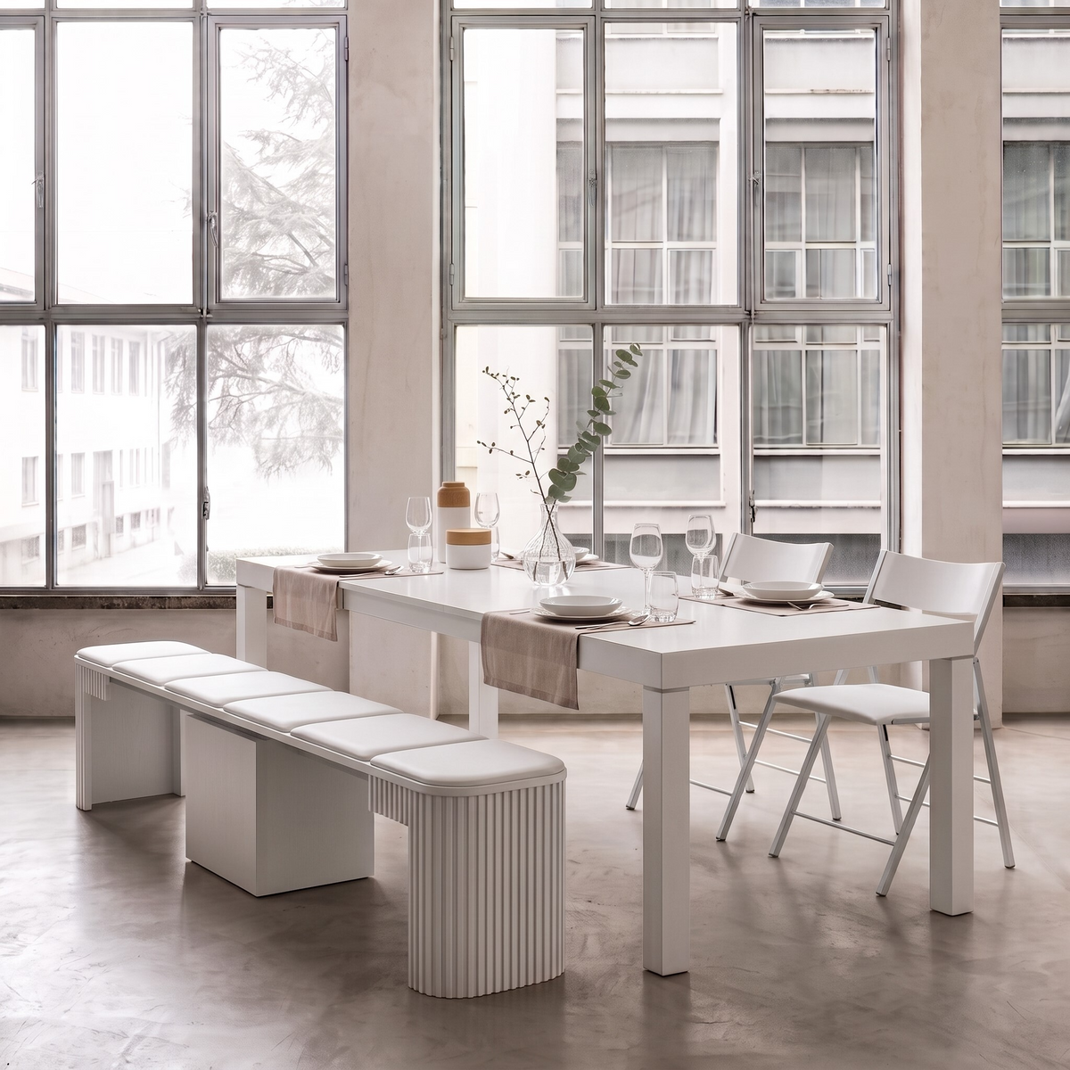 Gloss White Extending Dining Table, Seats 6 to 12