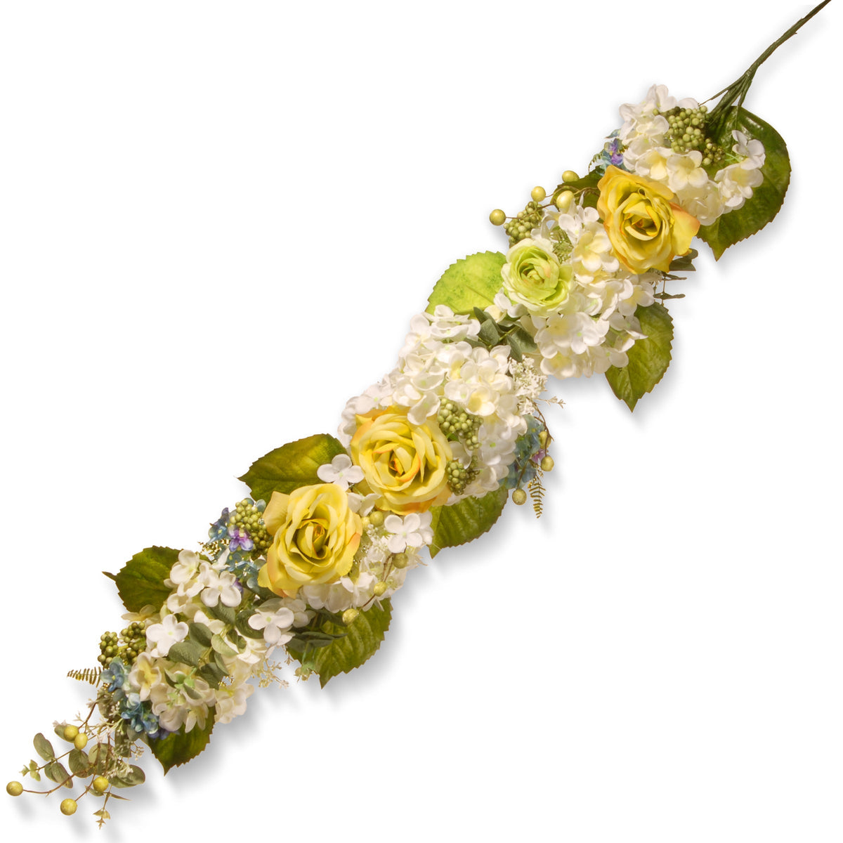 Artificial Floral Garland with Roses and Hydrangeas, 122 cm