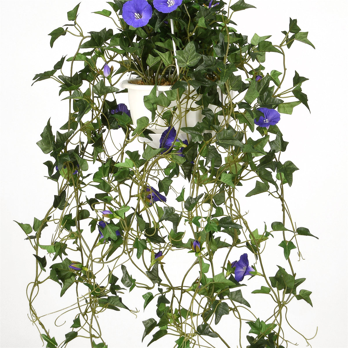 Artificial Hanging Plant with Morning Glory Flowers, 112 cm