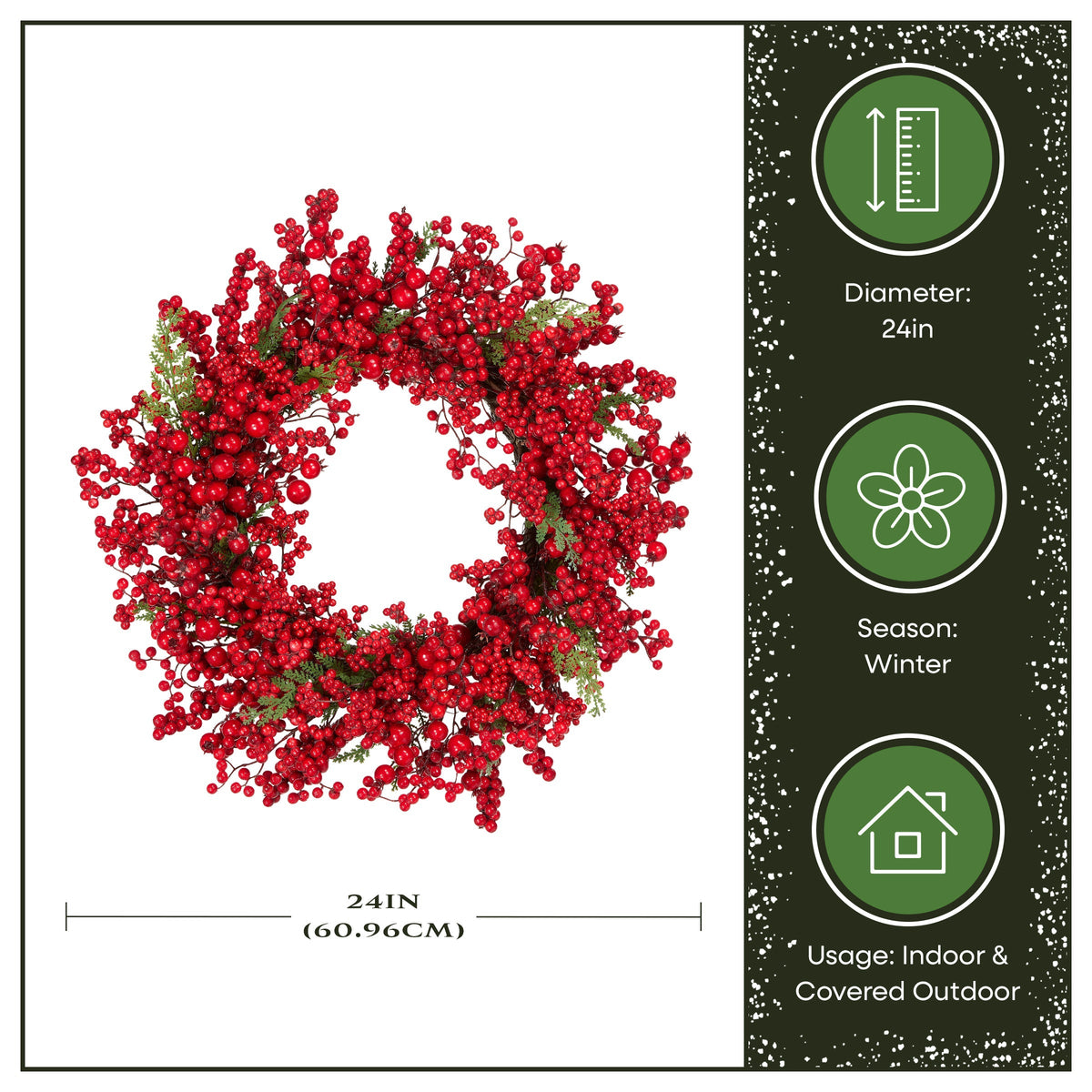 61 cm Red Berry Christmas Wreath