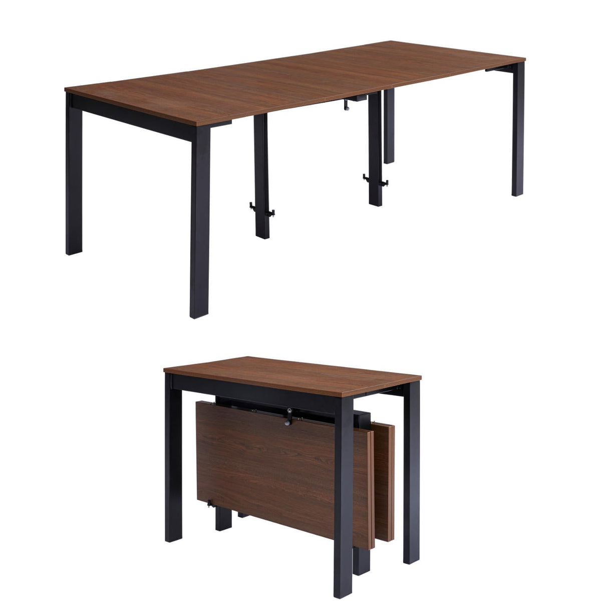 Walnut Console to Dining Table with Built In Leaves