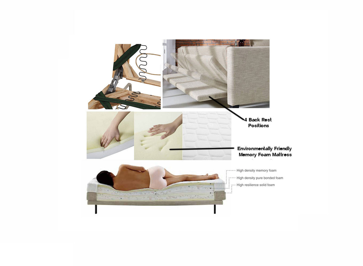 Compact Memory Foam Sofa Bed, UK King Size