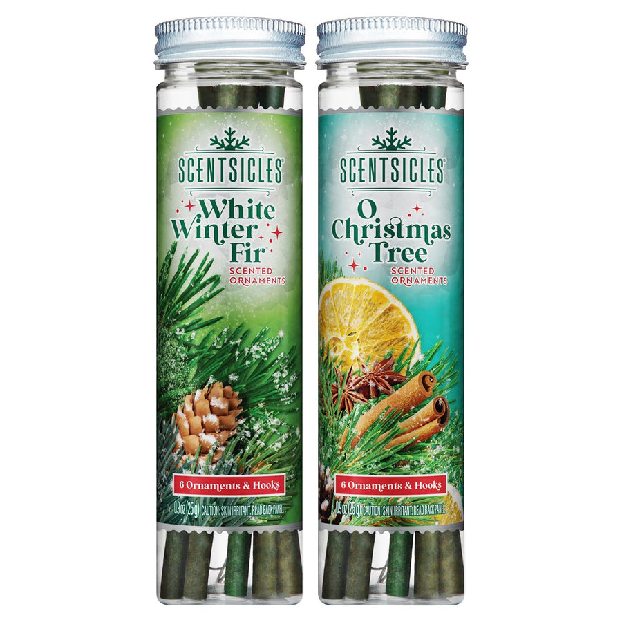 Christmas Tree Scent Sticks Duo, White Winter Fir and Christmas Tree