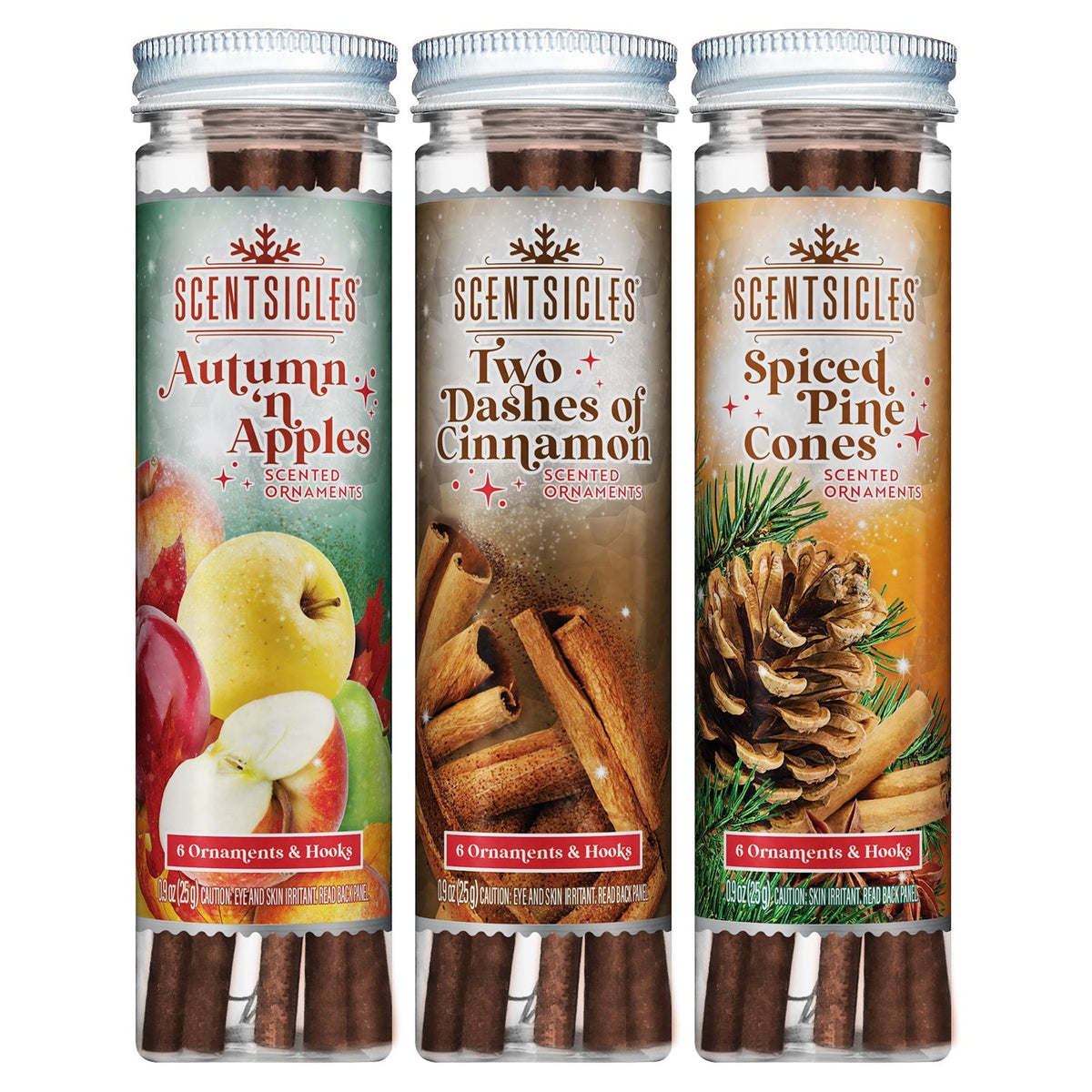 Autumn Scent Sticks Trio, Apple, Cinnamon and Spiced Pine Cones