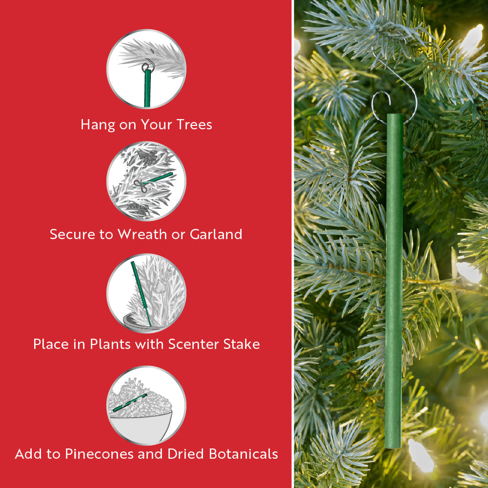 Christmas Tree Scent Sticks Trio, Fir, Snowberry Pine and Icicles on Spruce