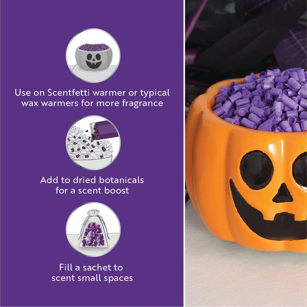 Pumpkin Fragrance Warmer with Halloween Scented Ribbons, 3 Piece Set