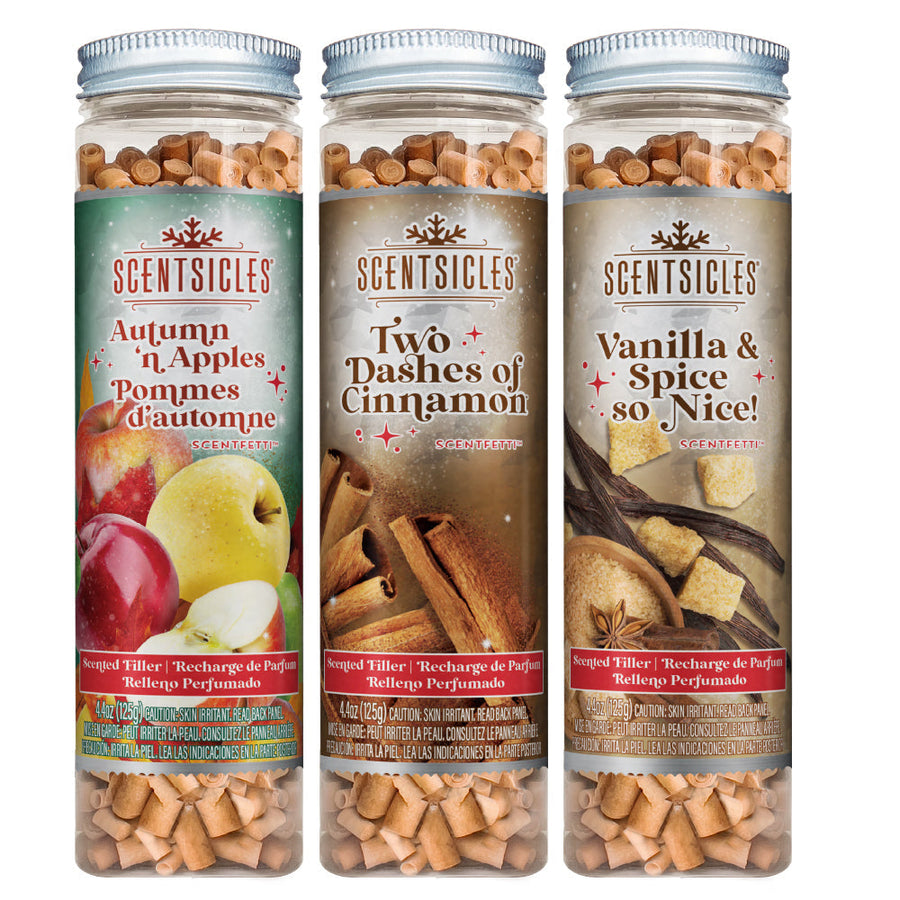 Autumn Scented Paper Ribbons Trio, Apple, Cinnamon and Vanilla Spice