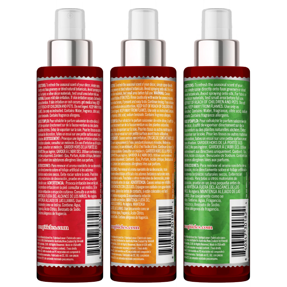 Mister Trio de perfume festivo, abeto, pinho snowberry e pinhas temperadas
