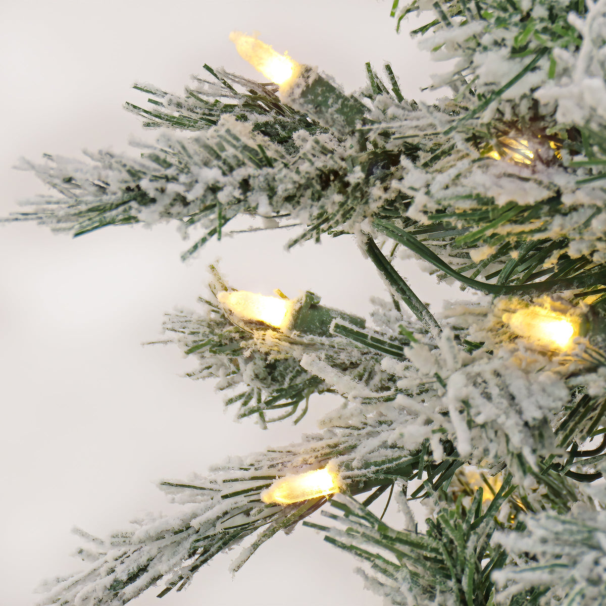 6.5ft Pre Lit Snowy Harwich Hinged Christmas Tree, Warm White LED