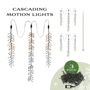 Meteor Shower Cascading LED String Lights, 3.7 m, Warm White, Pack of 3