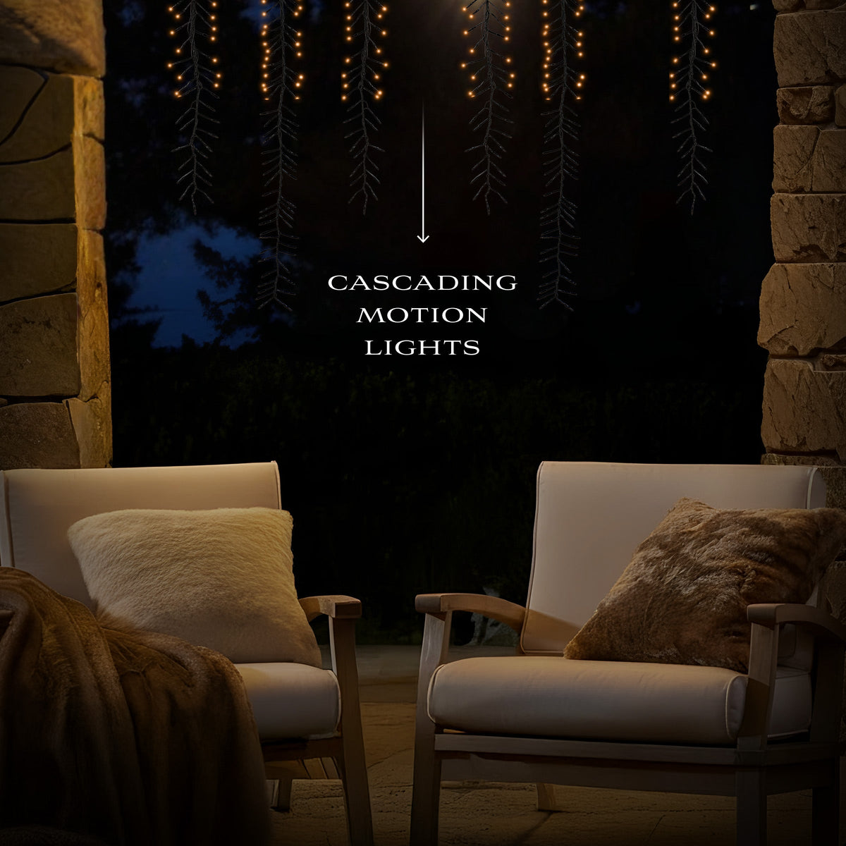 Meteor Shower Cascading LED String Lights, 3.7 m, Warm White, Pack of 3