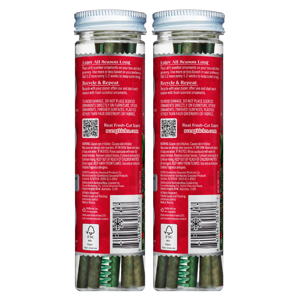 Christmas Tree Scent Sticks, Snowberry Pine, 2 Pack