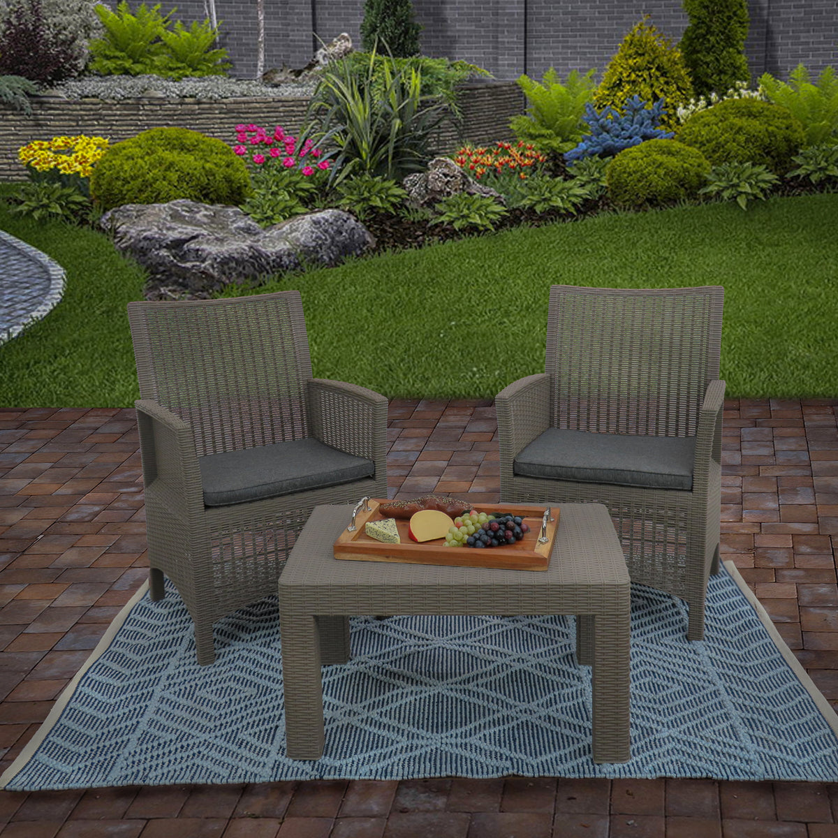 Navy Blue Hand Woven Outdoor Rug, 152 x 213 cm