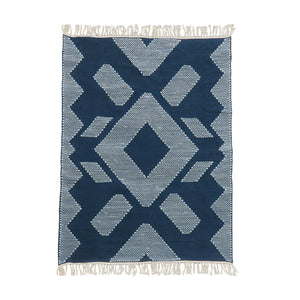 Indigo Blue Hand Woven Outdoor Rug, 122 x 183 cm