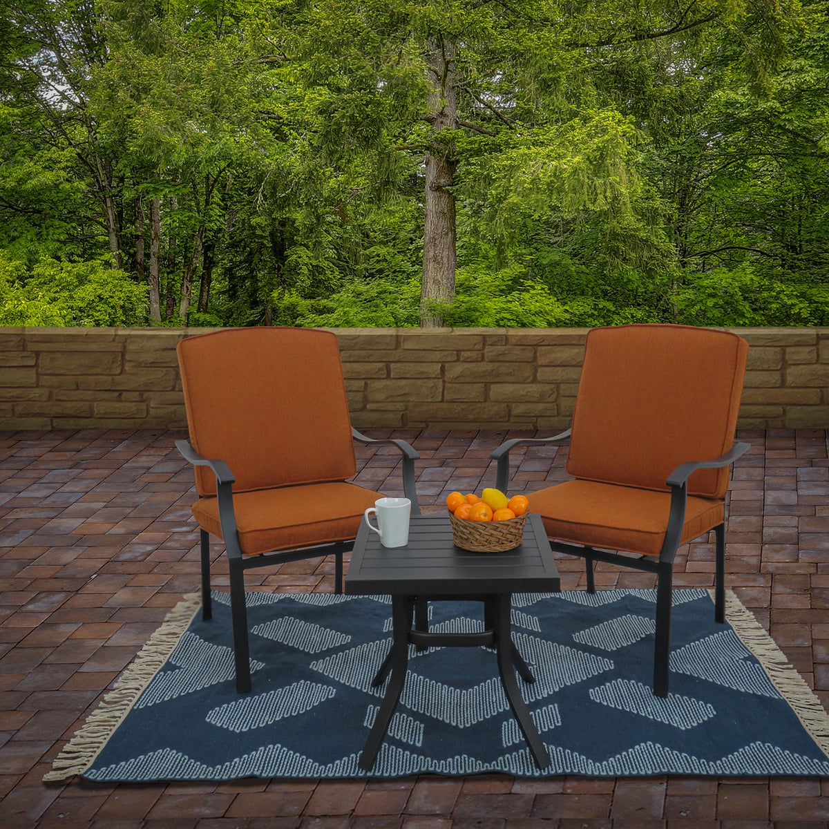 Indigo Blue Hand Woven Outdoor Rug, 152 x 213 cm