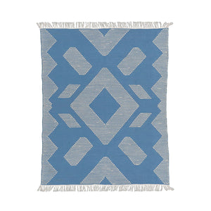 Dusty Blue Hand Woven Outdoor Rug, 122 x 183 cm