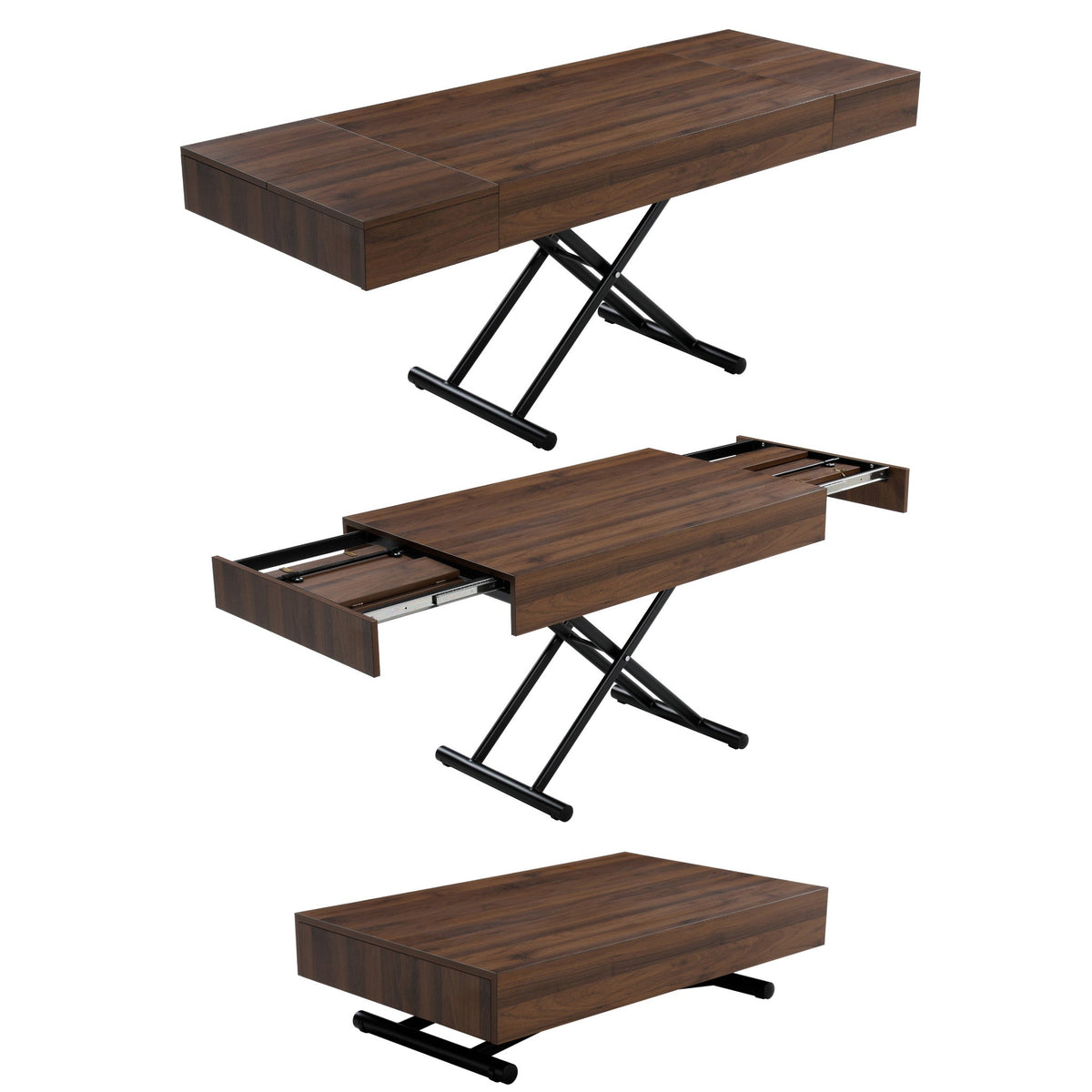 Walnut Coffee to Dining Table, Seats 6 to 8