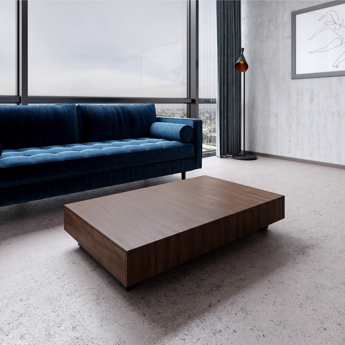 Walnut Coffee to Dining Table, Seats 6 to 8