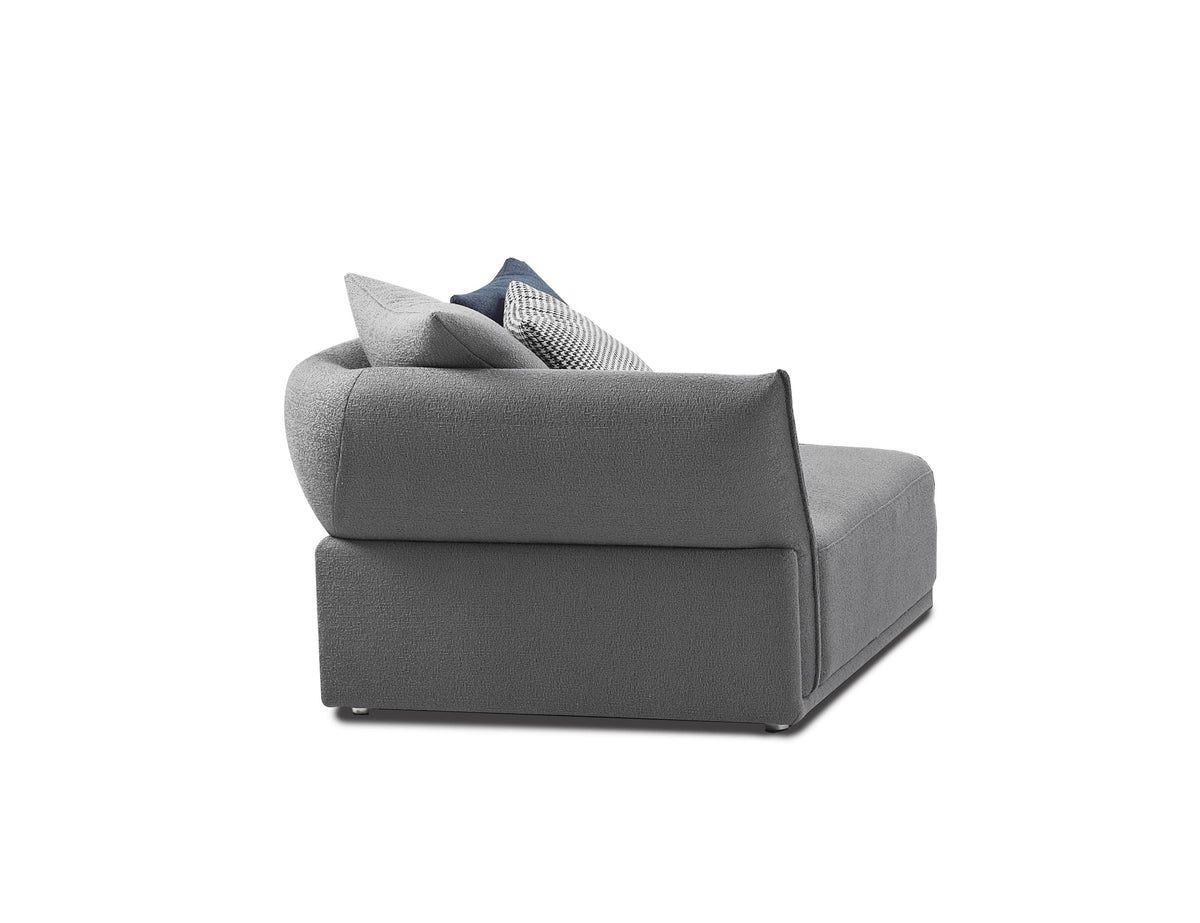 Grey Modular Corner Seat with Curved Arms