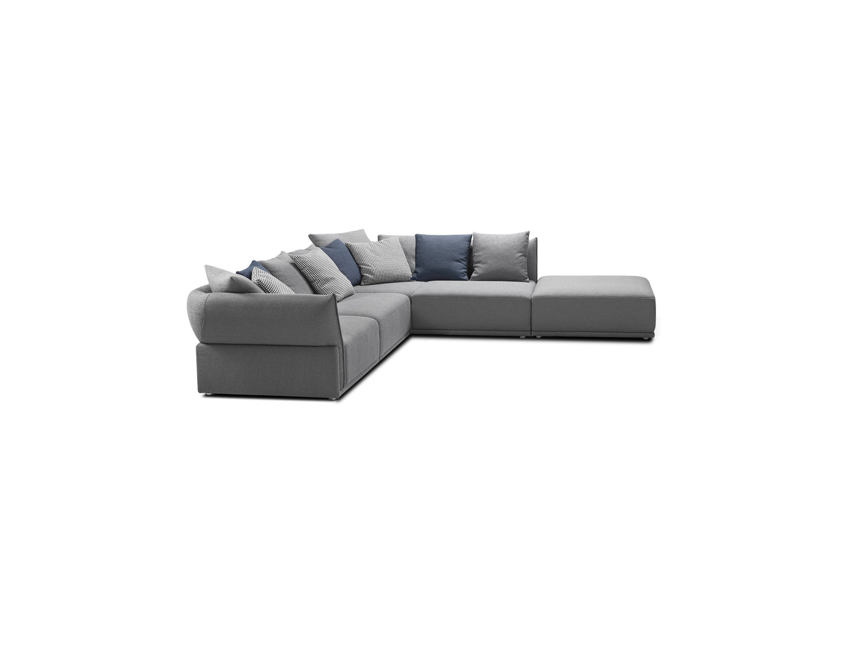 Grey Modular Corner Sofa, 5 Pieces with Cushions