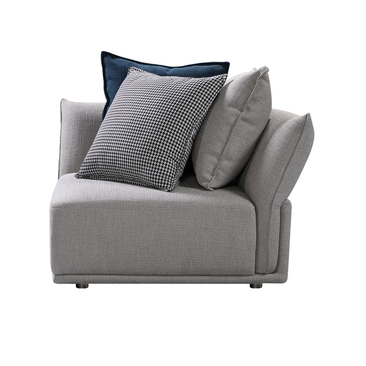 Grey Modular Corner Seat with Curved Arms
