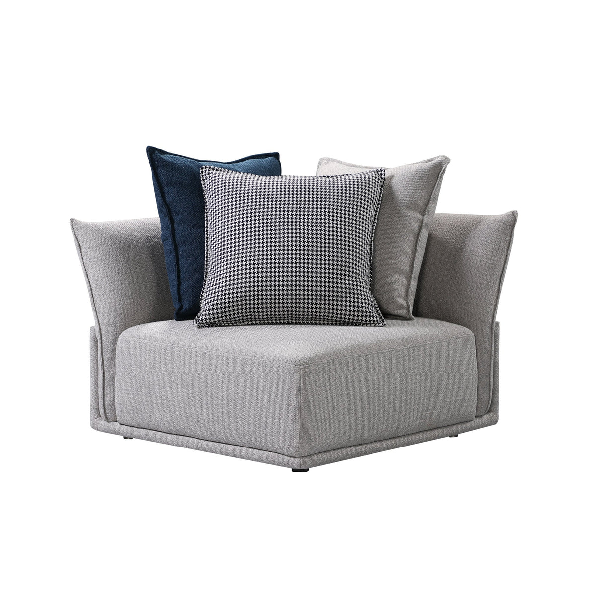 Grey Modular Corner Seat with Curved Arms