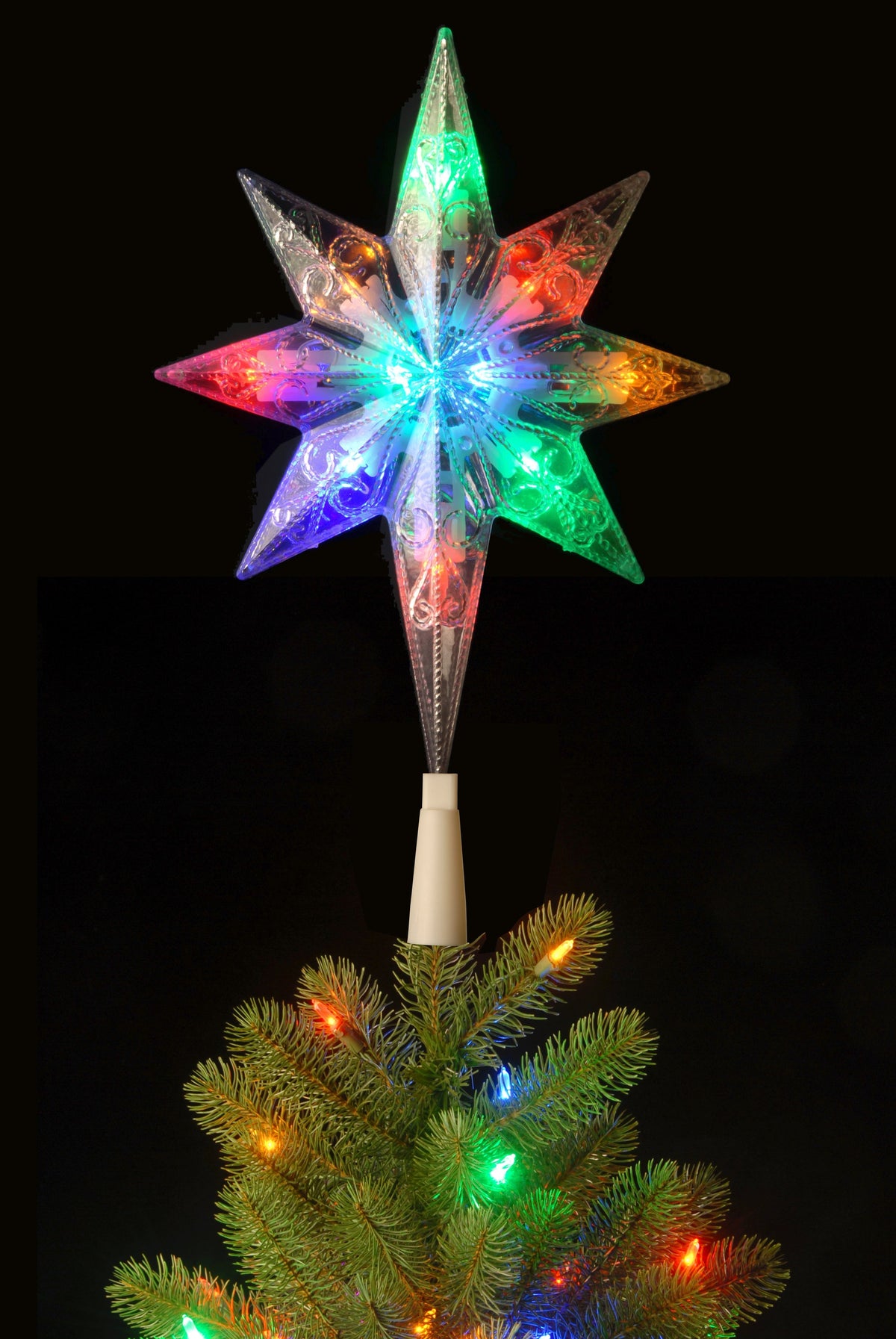 Colour Changing Bethlehem Star Tree Topper, 28 cm