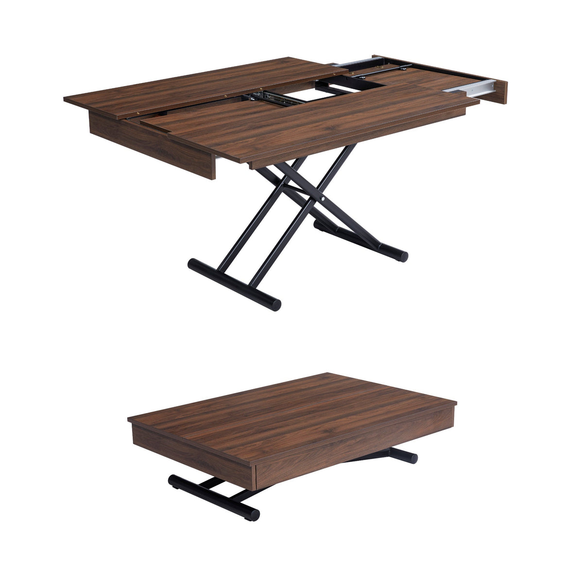 Height Adjustable Extending Table, Rectangle to Square
