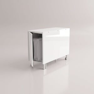 Corner Console Table with 4 Hidden Folding Chairs