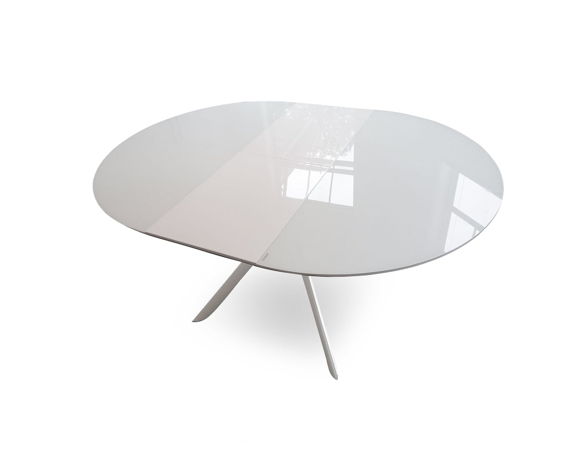 Round to Oval Glass Kitchen Table, Seats 4 to 8