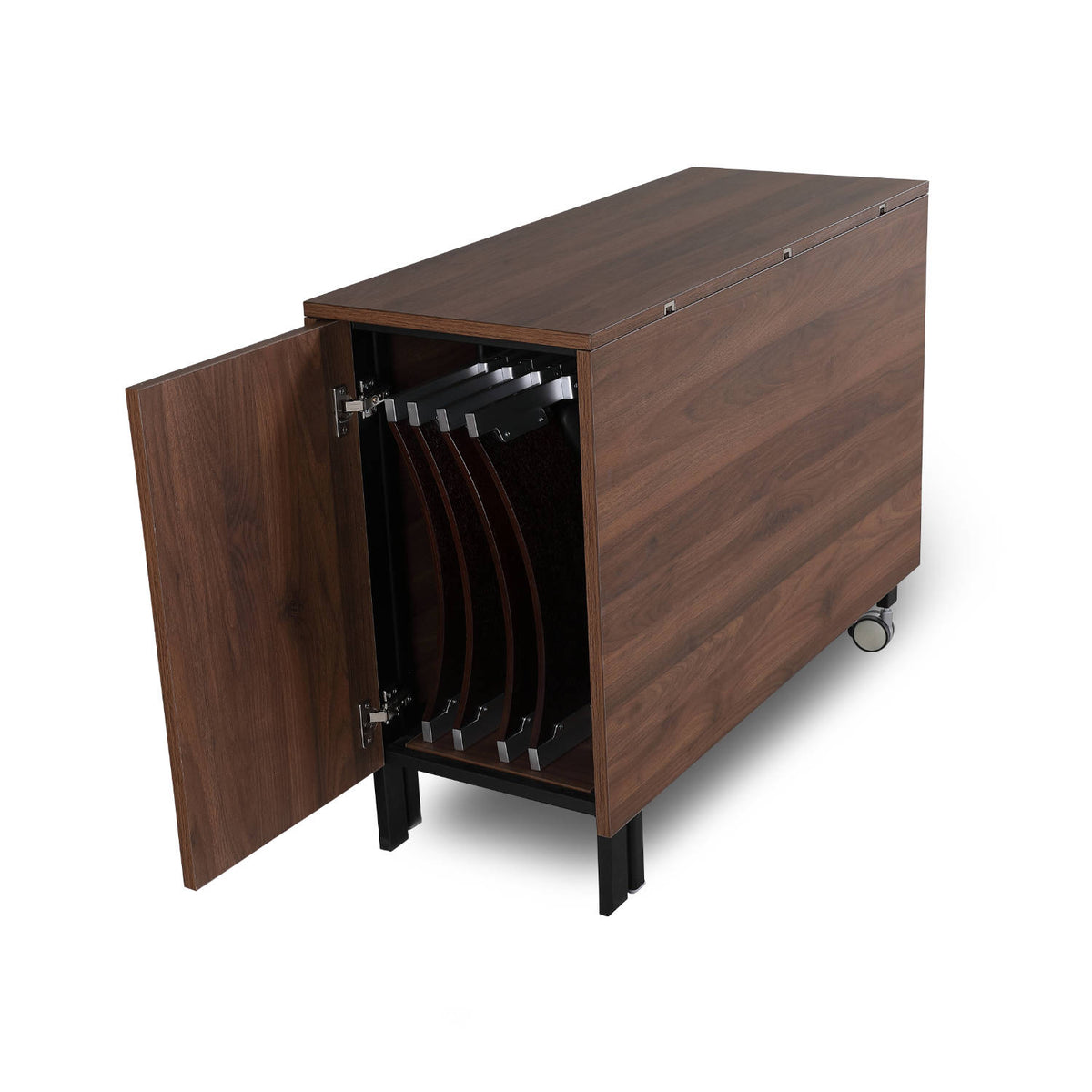 Corner Console Table with 4 Hidden Folding Chairs