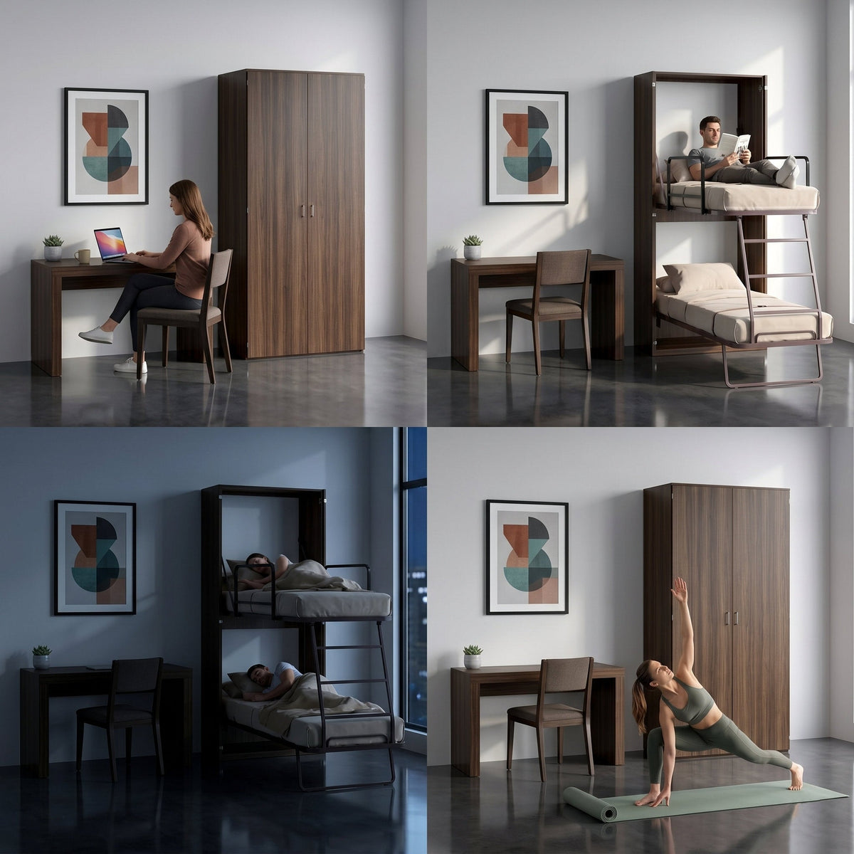 Hidden Vertical Fold Away Bunk Beds
