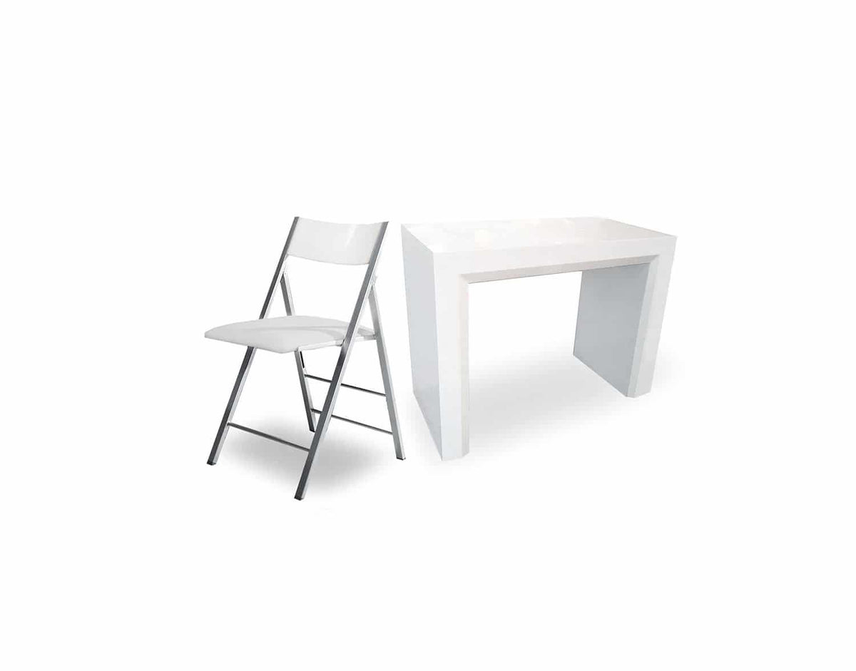 Juego de mesa consola extensible con 8 sillas plegables