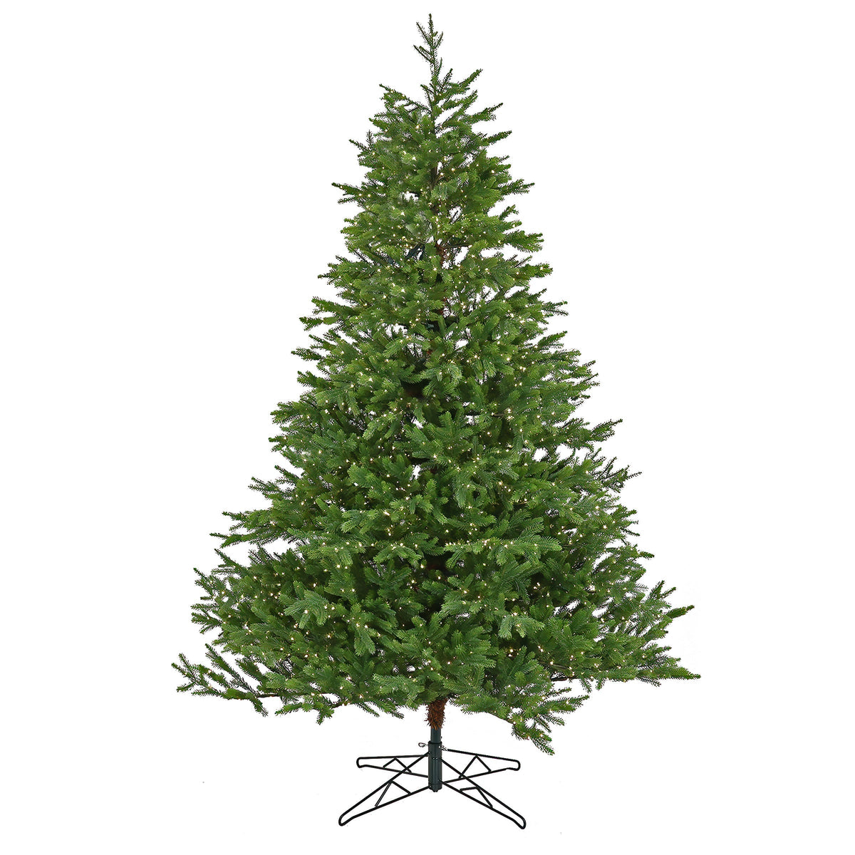 10ft Pre Lit Noble Fir Hinged Christmas Tree, 5,440 Colour Changing Lights