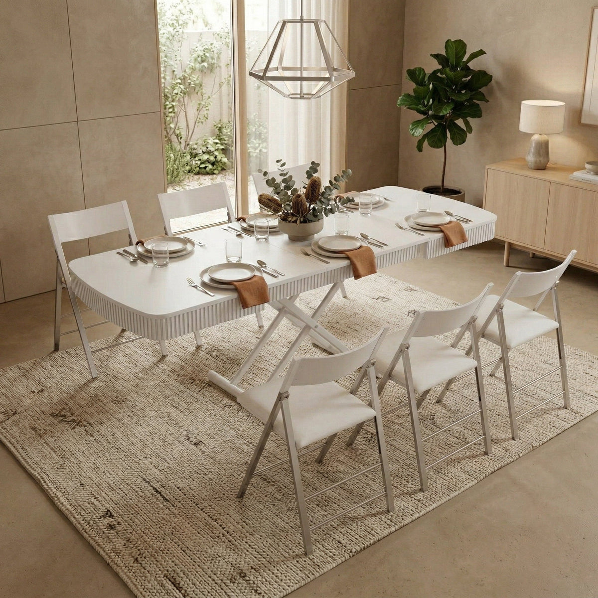 Curved Oak Coffee to Dining Table