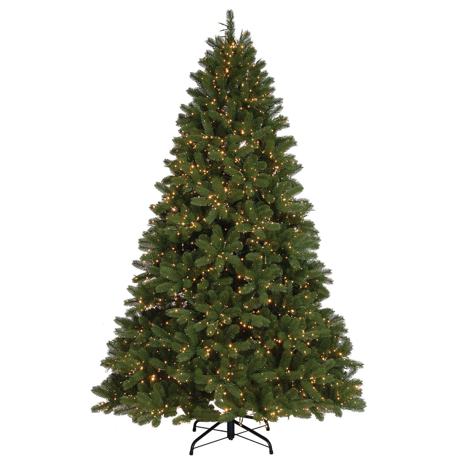 7.5ft Pre Lit Downswept Douglas Fir Christmas Tree, Dual Colour LED