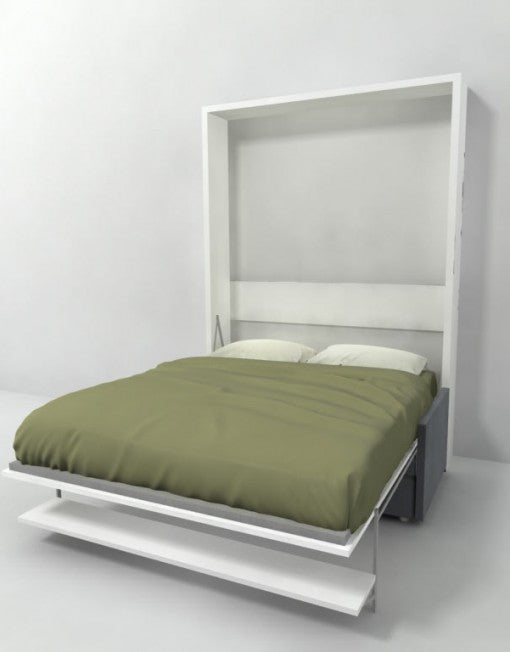 Italian Wall Bed over Sofa with Floating Shelf