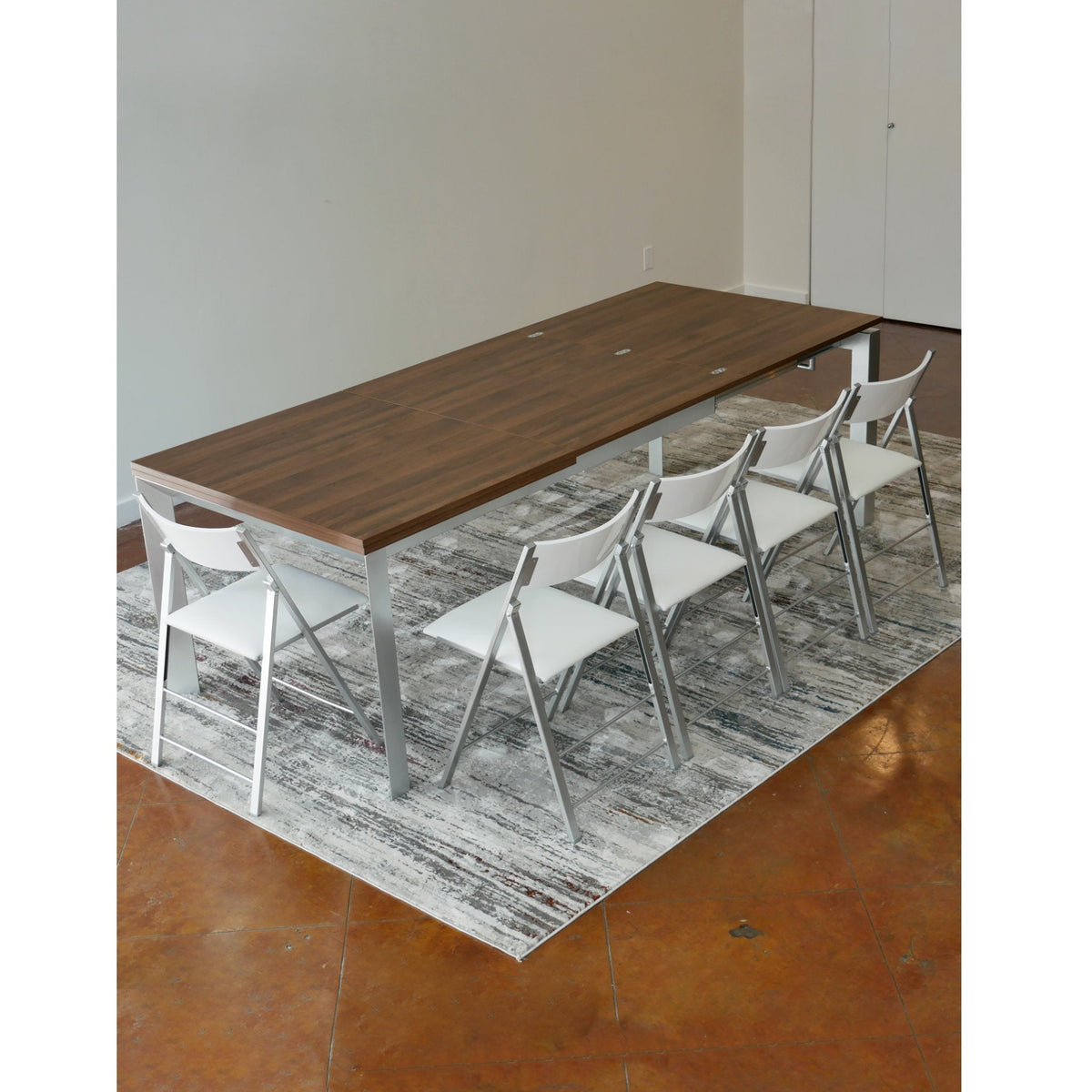 Extending Dining Table with Folding Leaves, Seats 6 to 14