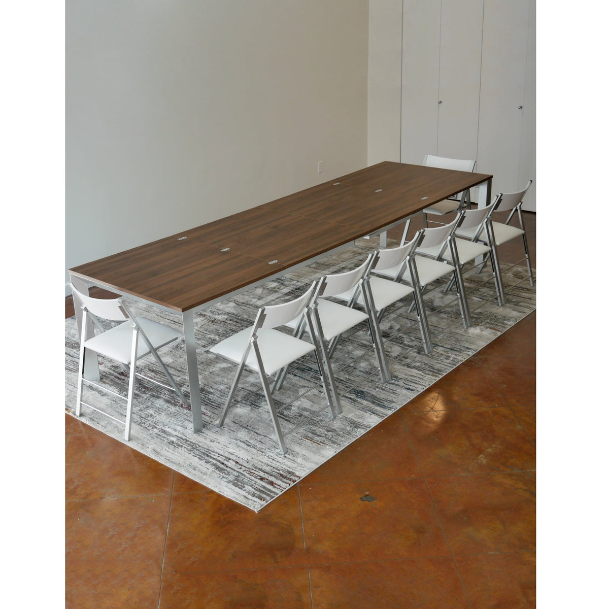 Extending Dining Table with Folding Leaves, Seats 6 to 14