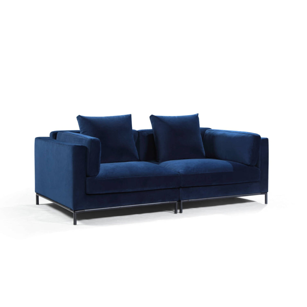 Modular 2 Seat Sofa, Velvety Fabric