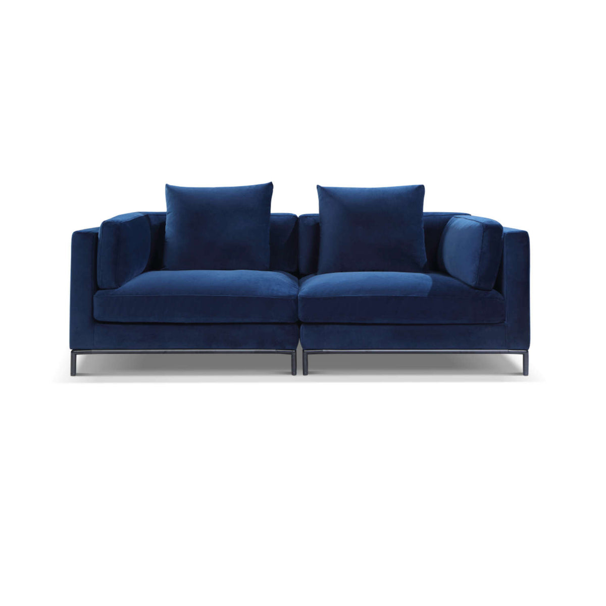 Modular 2 Seat Sofa, Velvety Fabric