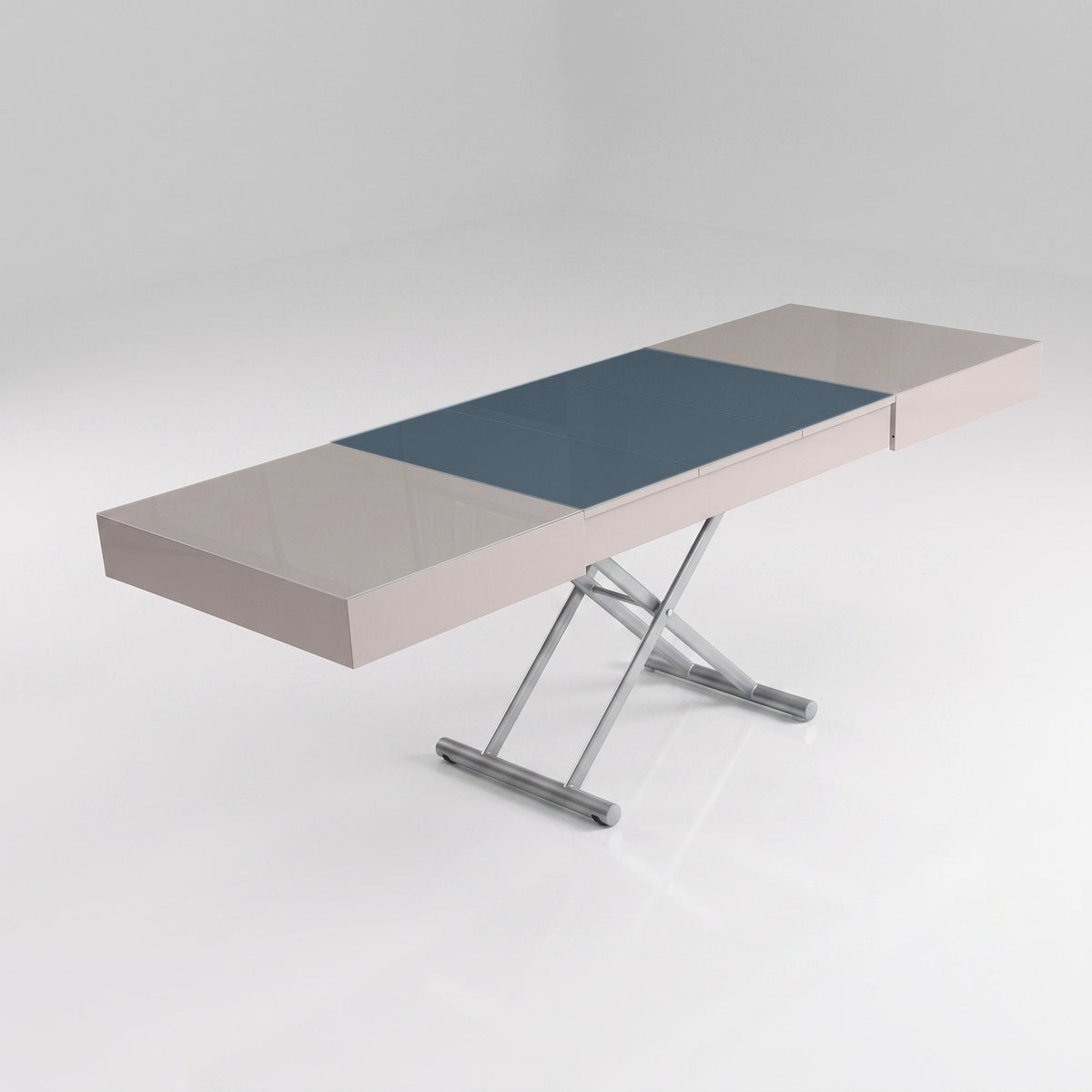 Glass Coffee to Dining Table with Hidden Leaves