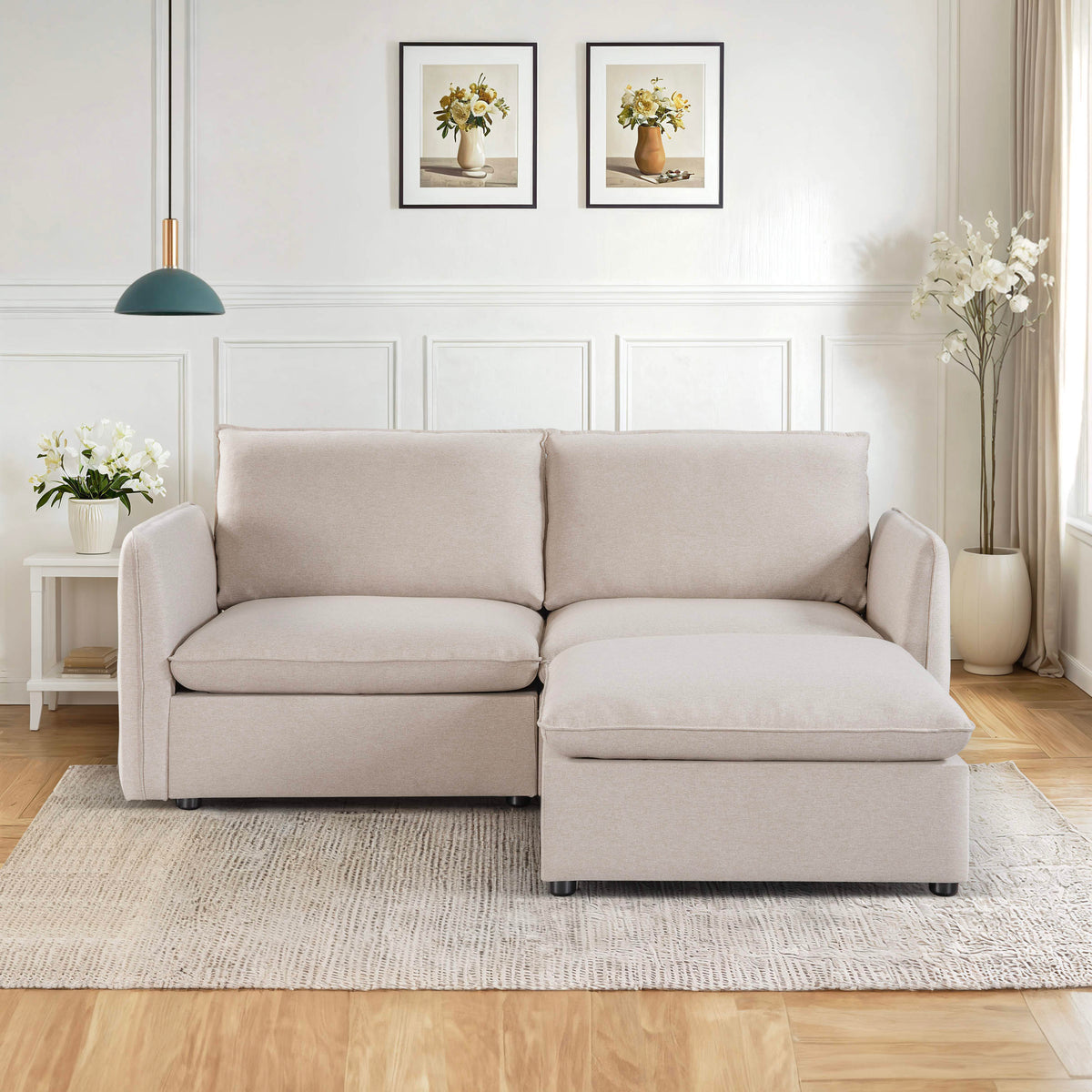 Modular 2 Seat Sofa with Arms