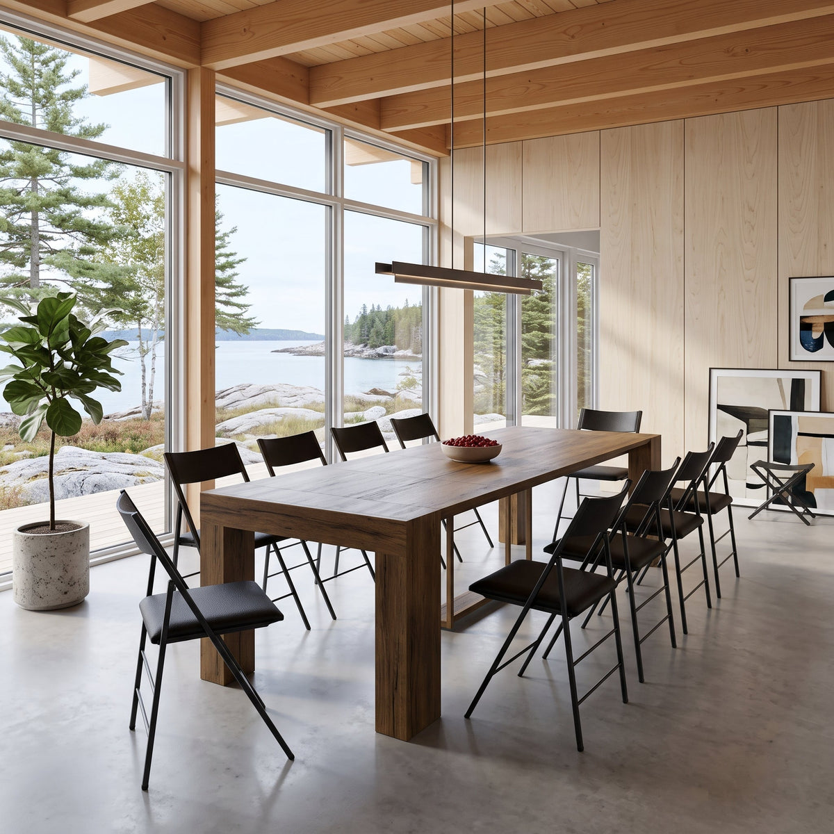 Extending Dining Table with Built In Leaf Storage